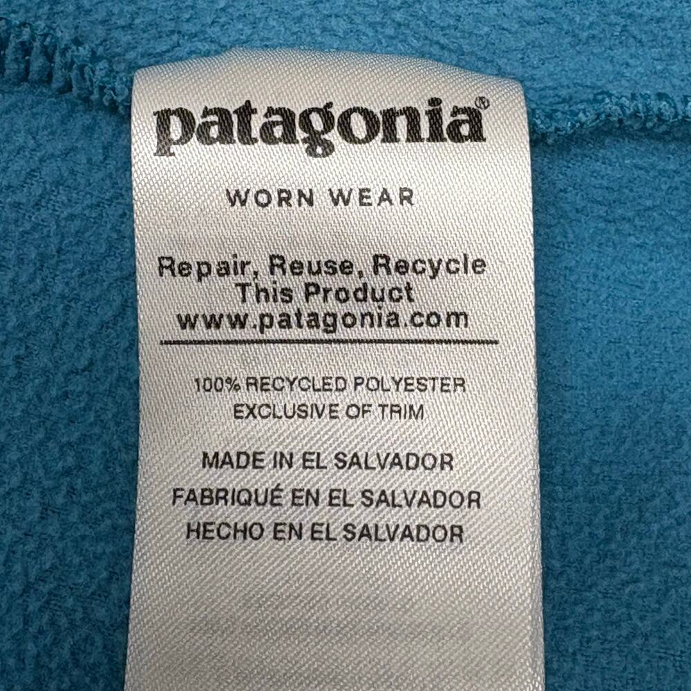 Patagonia Worn Wear Micro D Snap-T Fleece Sweatshirt Blue Size L - Picture 7 of 12